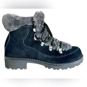 J. Crew Black Suede Faux Fur Winter Boots